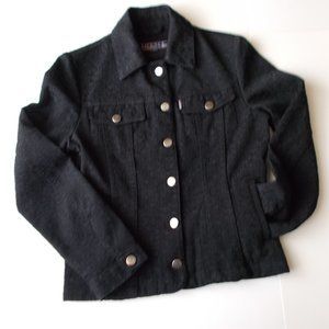 LICENCE JEANS Embroidered Black Jacket Size S